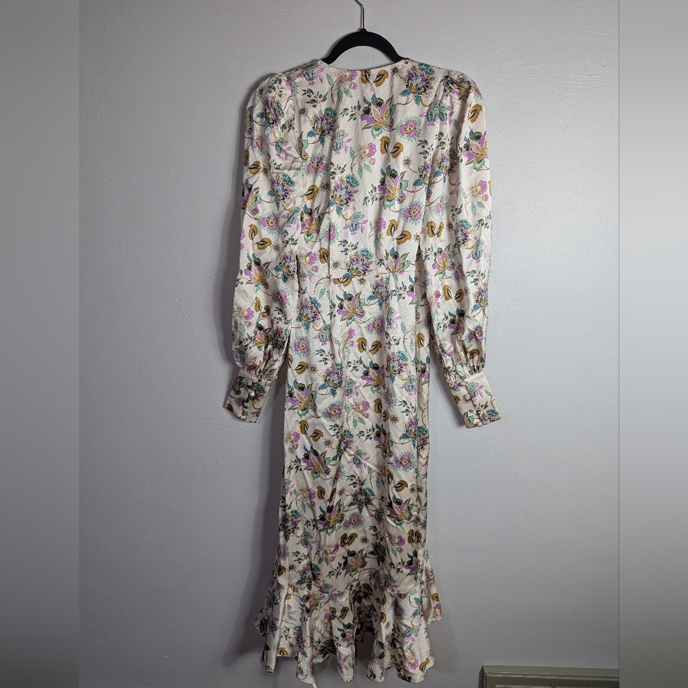0 & Other Stories Los Angeles Atelier Cream Floral Maxi Wrap Dress - Picture 8 of 8
